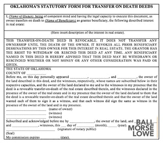transfer death deed form oklahoma deeds statutory using estate fill forms